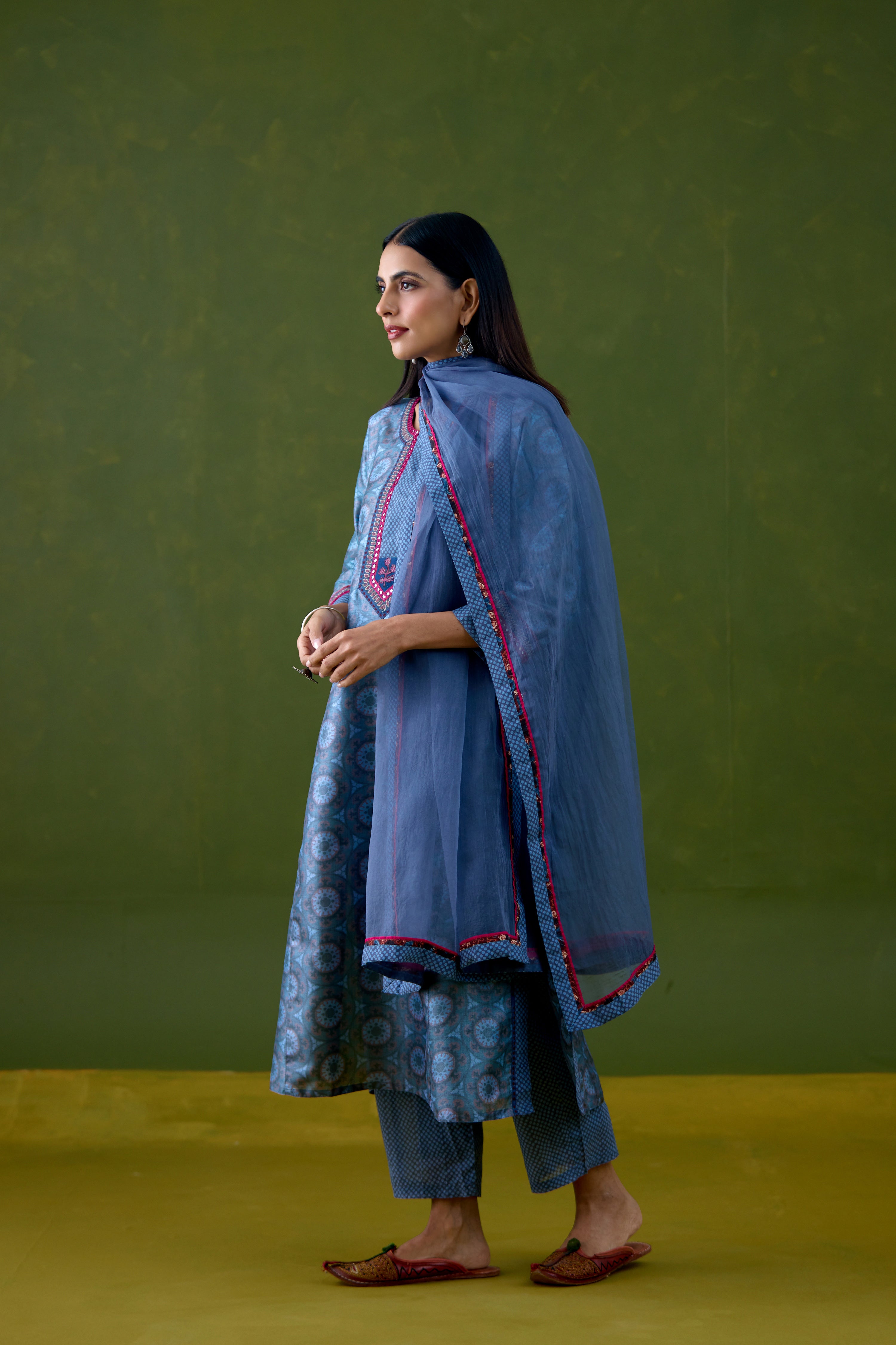 Medh Dupatta Teal Blue