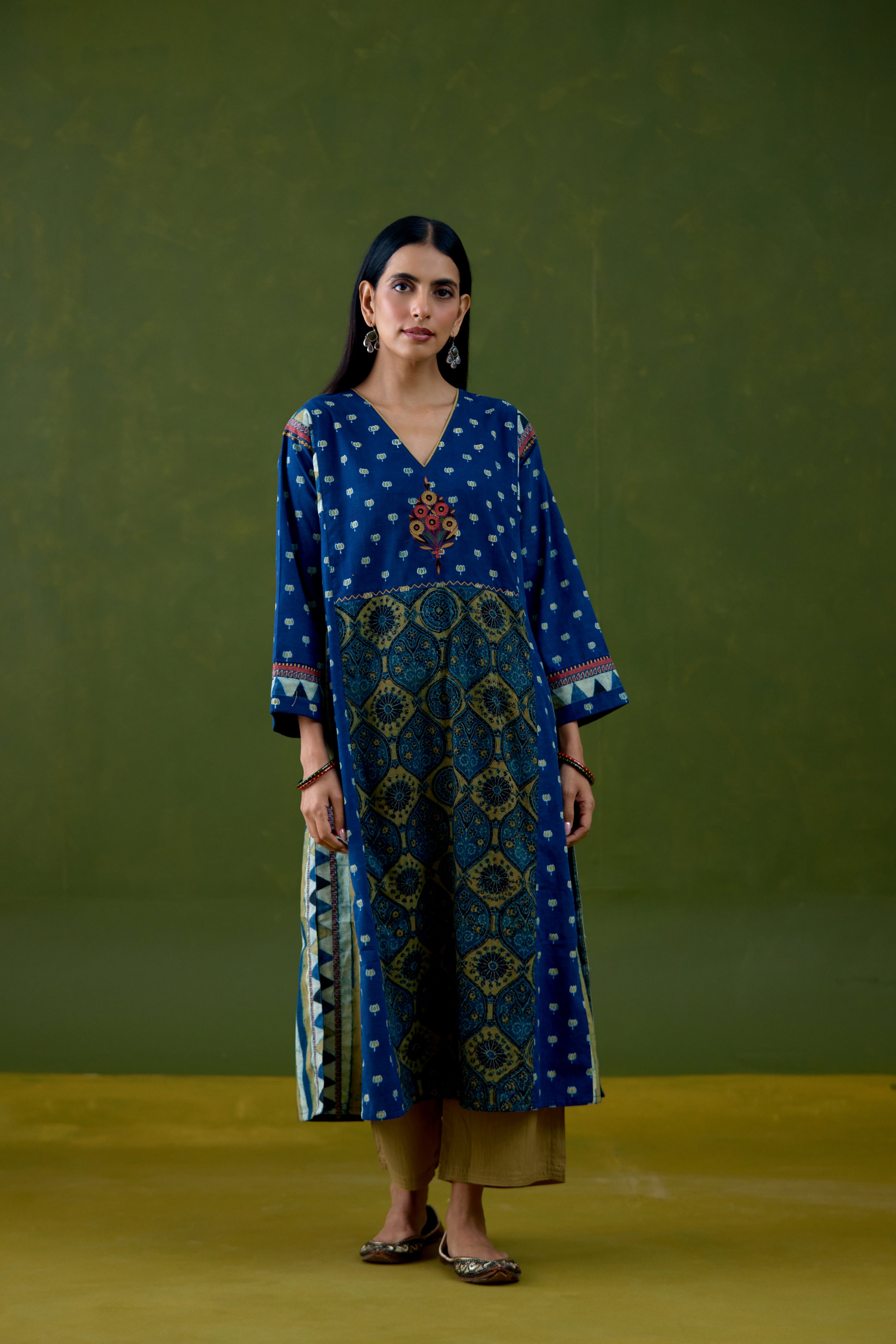 Rozana Pant Ochre Green