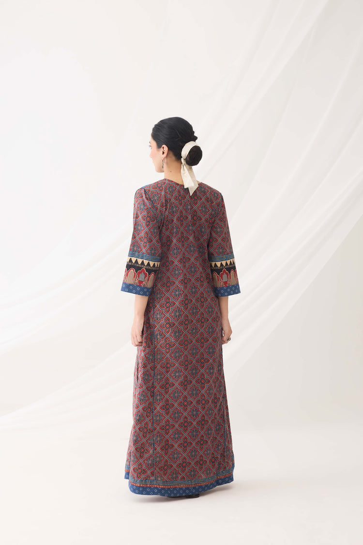 Rozana Caftan Maroon Blue (9967167439147)