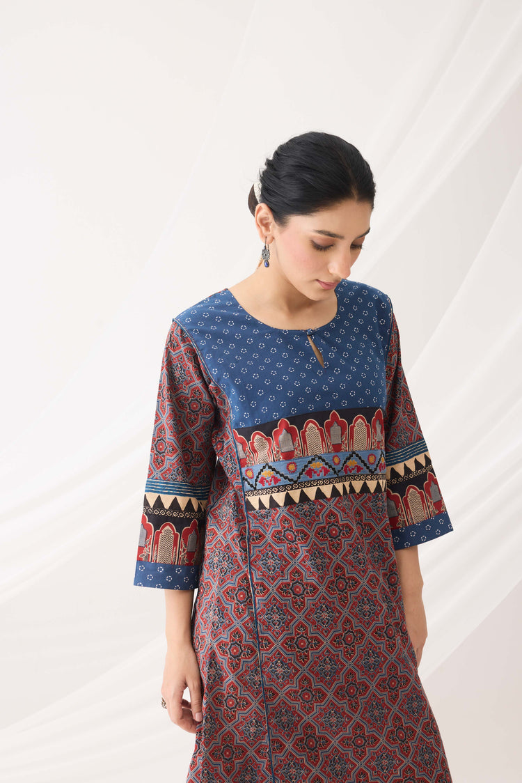 Rozana Caftan Maroon Blue (9967167439147)