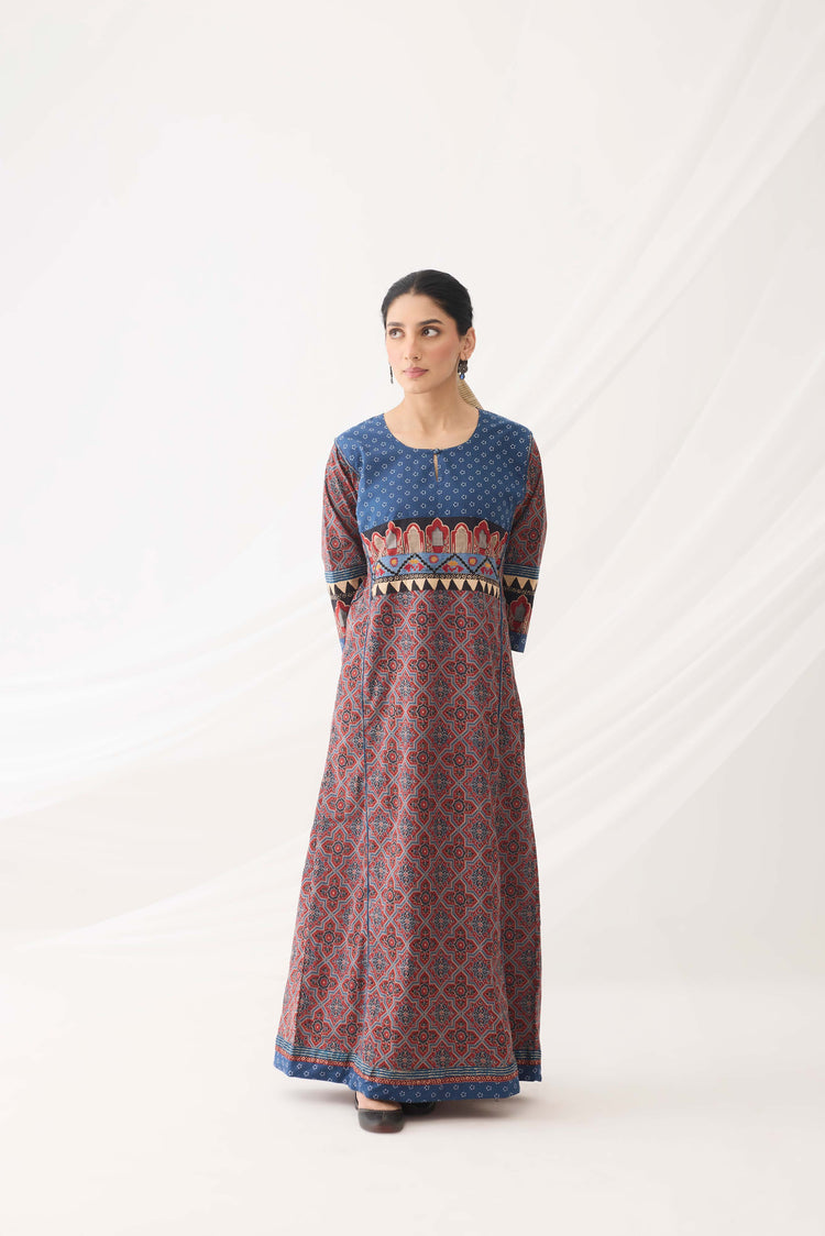 Rozana Caftan Maroon Blue (9967167439147)