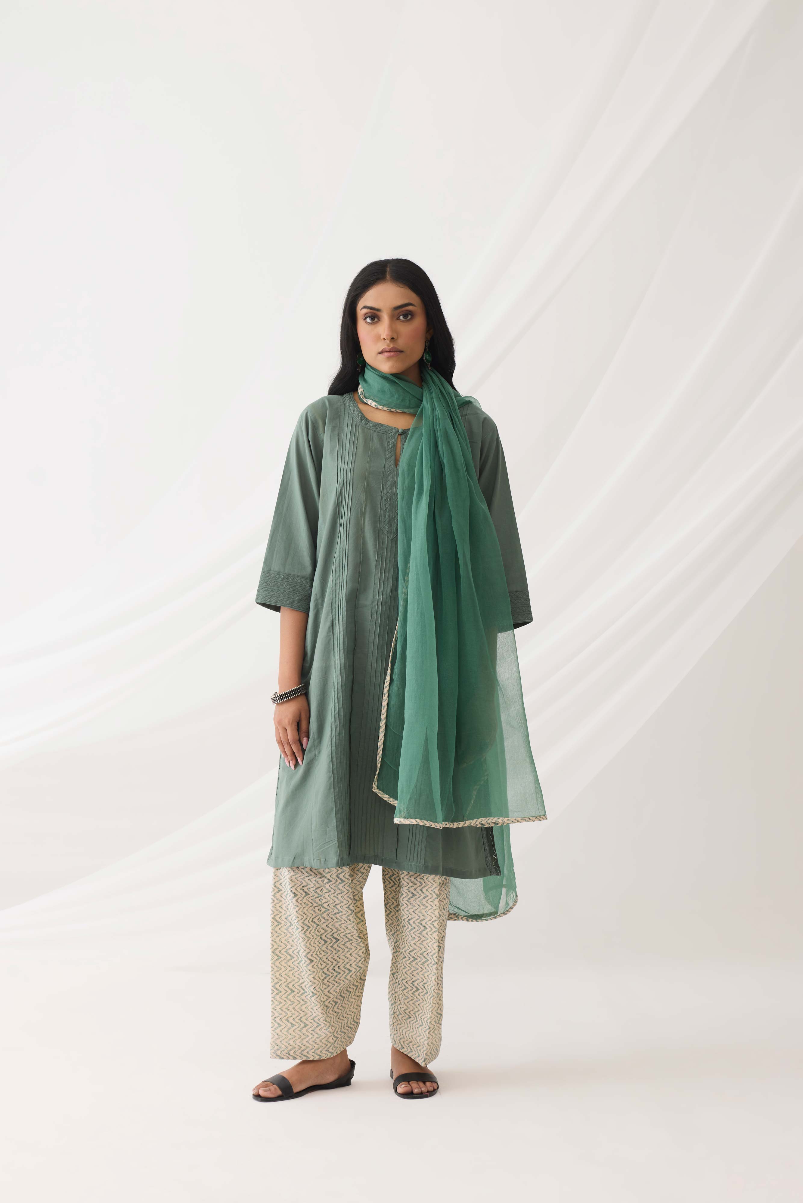 Lavanya Dupatta Dull Green (9967433515307)