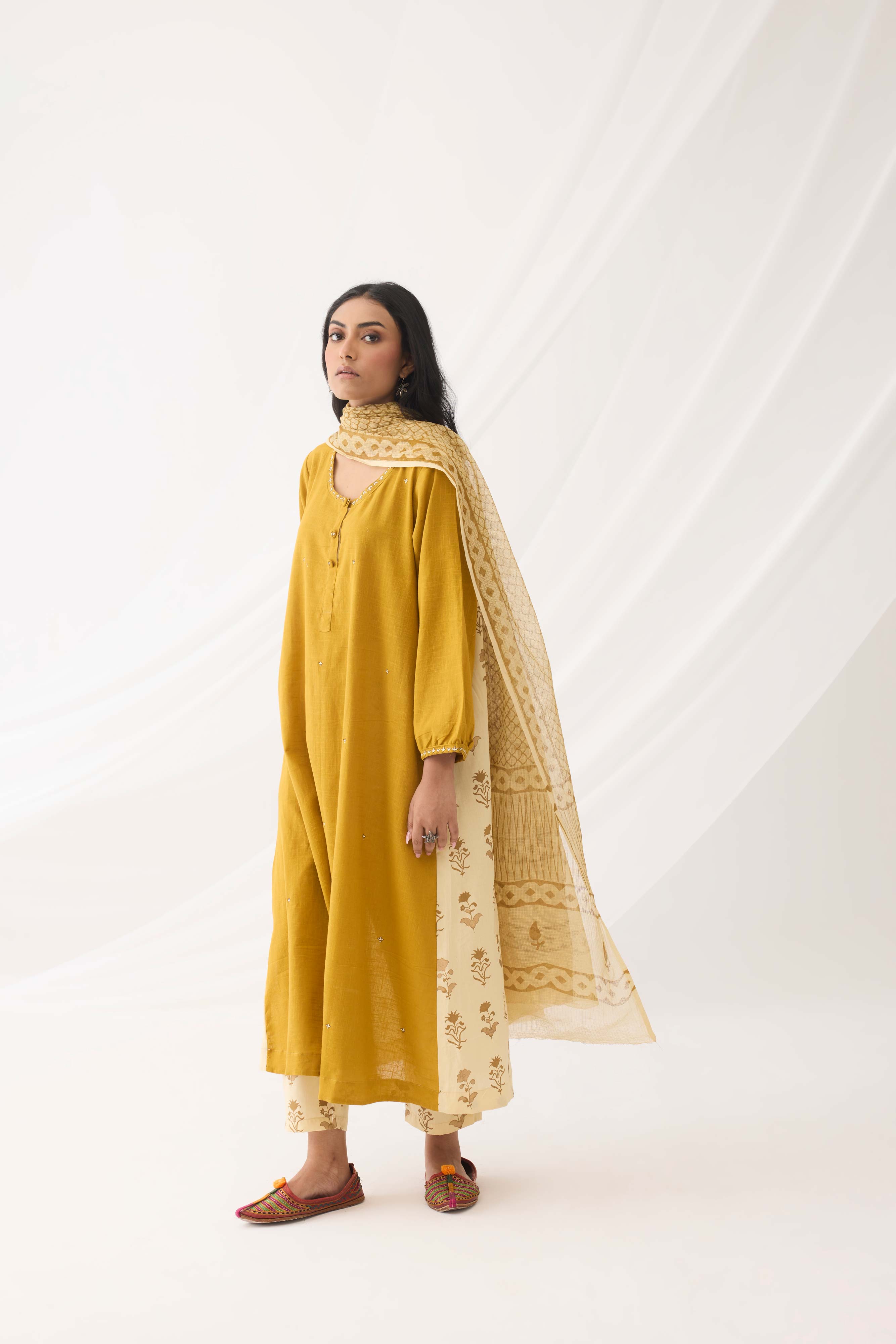 Anaya Dupatta Cream (9964091867435)