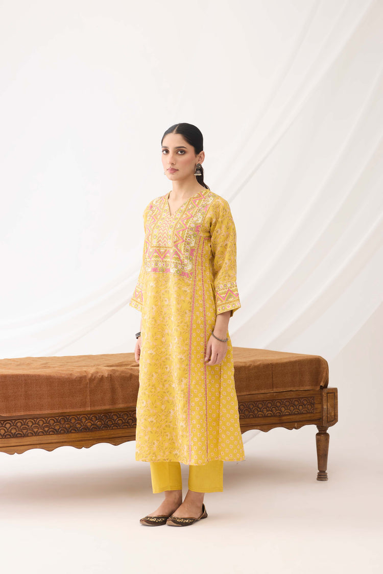 Tulsi Kurta Yellow Pink (9963504369963)