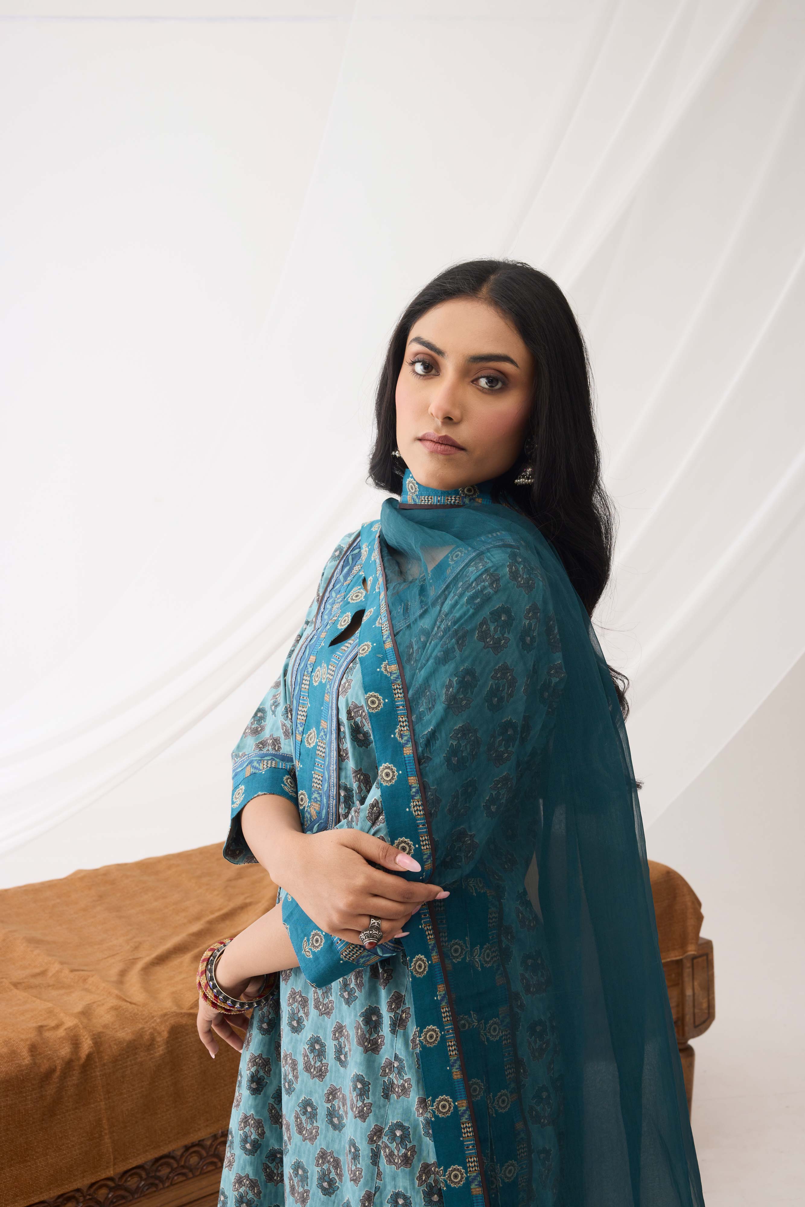 Medh Dupatta Teal Blue (9964000969003)