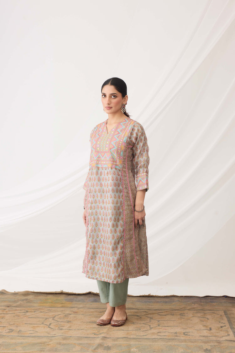Tulsi Kurta Turquoise Pink (9963479531819)