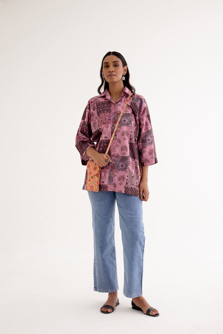 Lia Shirt Pink Check (10040277172523)