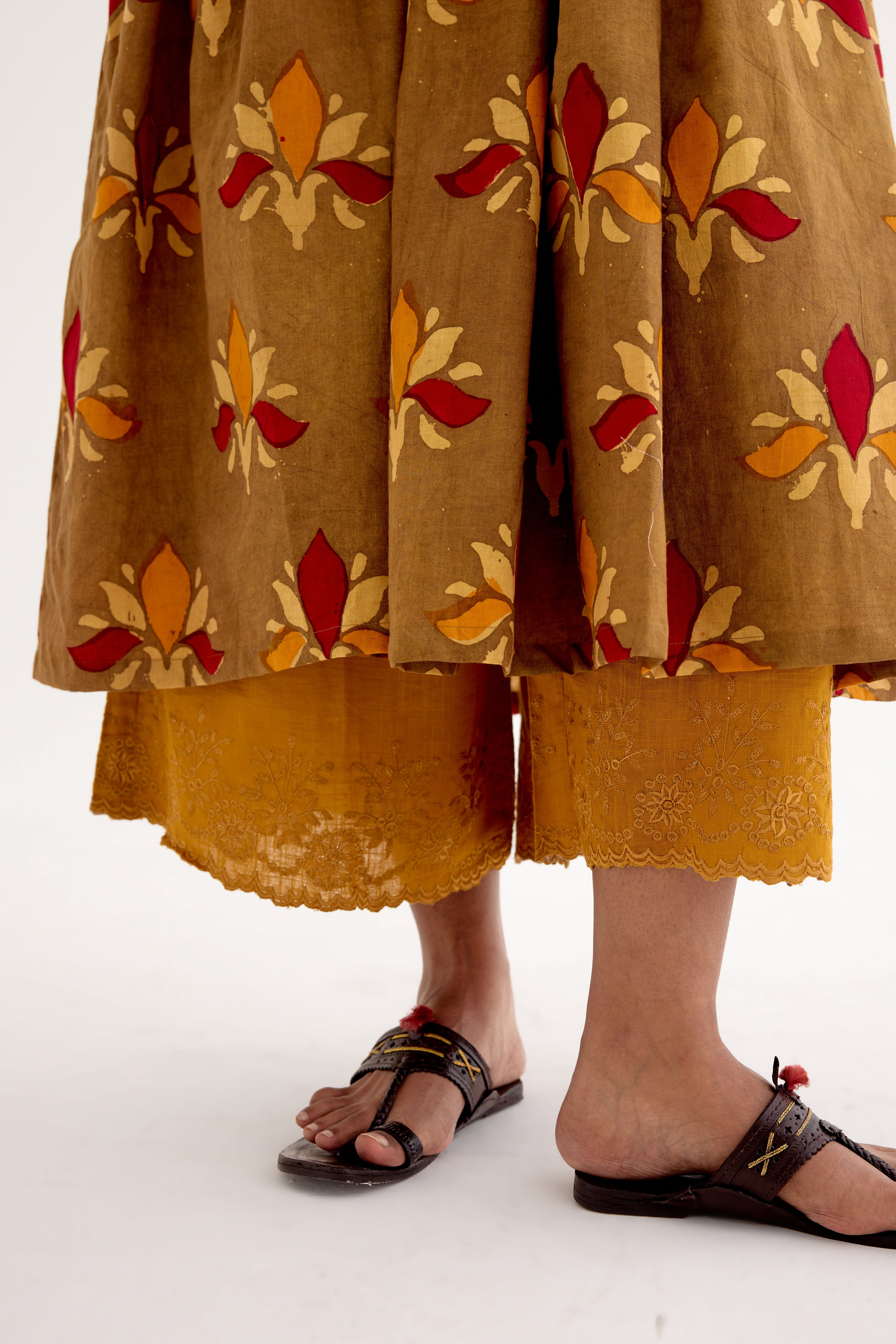 Samara Embroidered Wide Leg Pant Ochre (10040175067435)