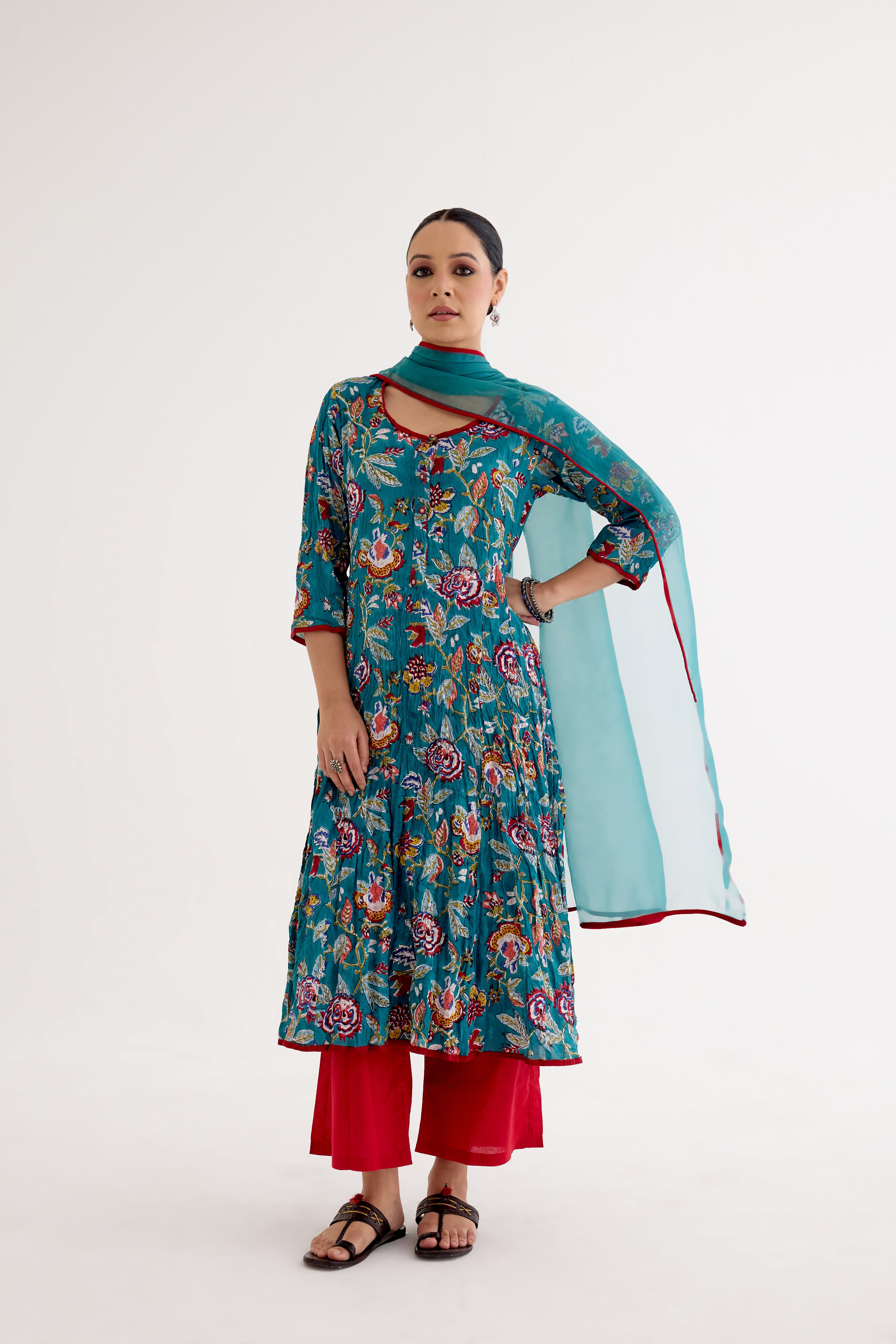 Tropical Dupatta Sea Green (10040354832683)