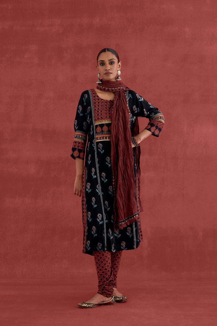 Rozana Ajrakh Bottom Red Black (10039717364011)