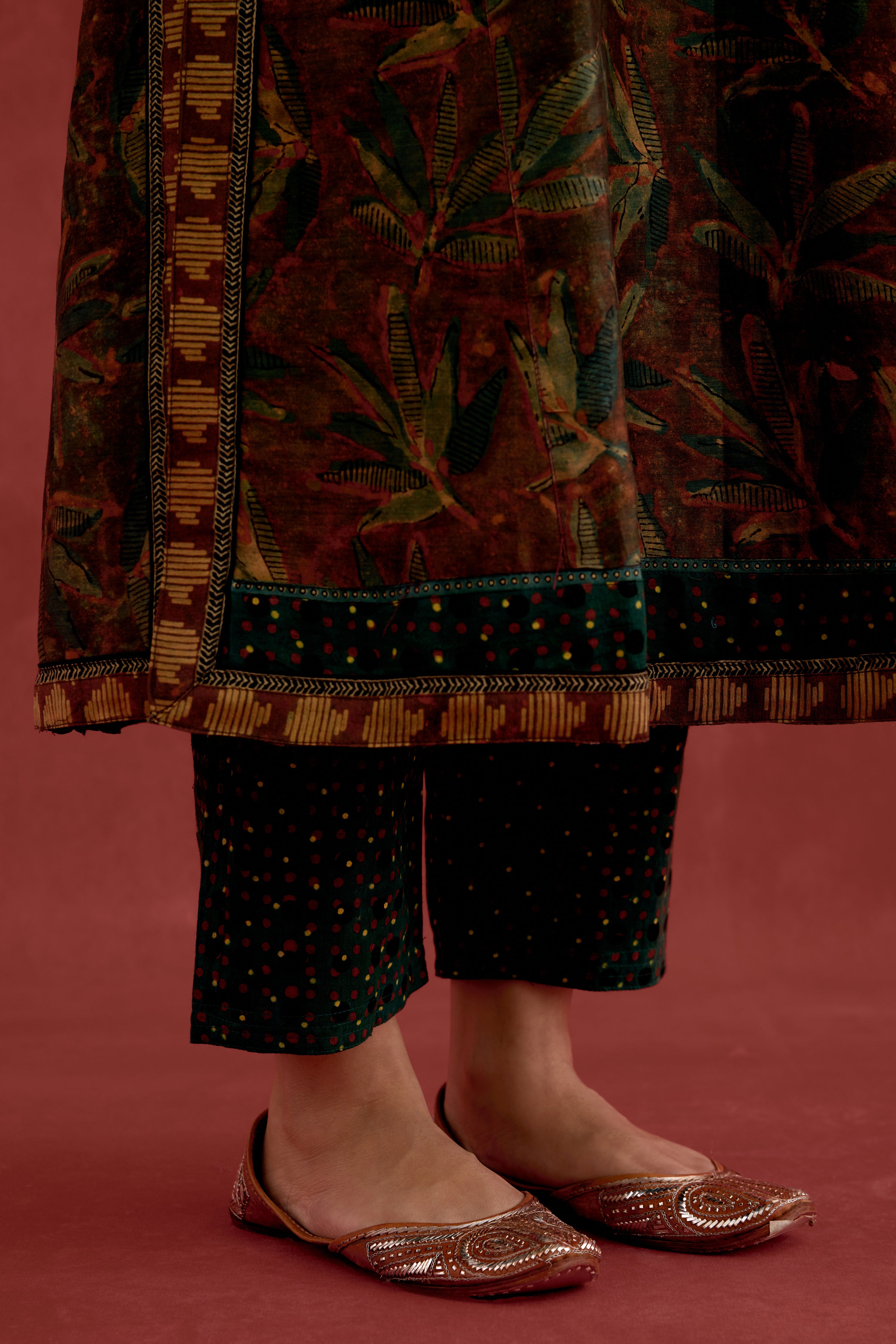 Ananya Ajrakh Pant Dark Green (10039559029035)