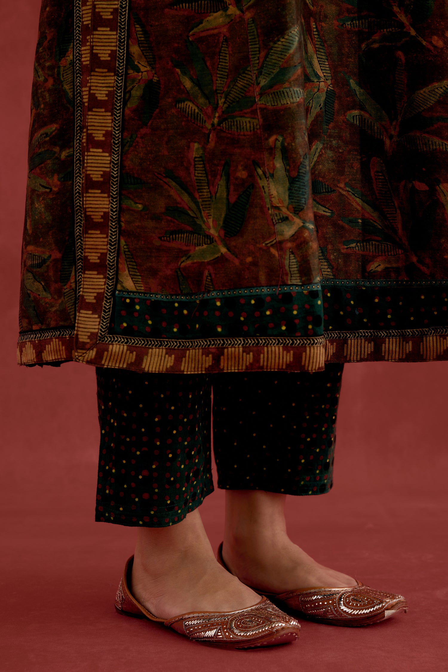 Ananya Ajrakh Pant Dark Green (10039559029035)