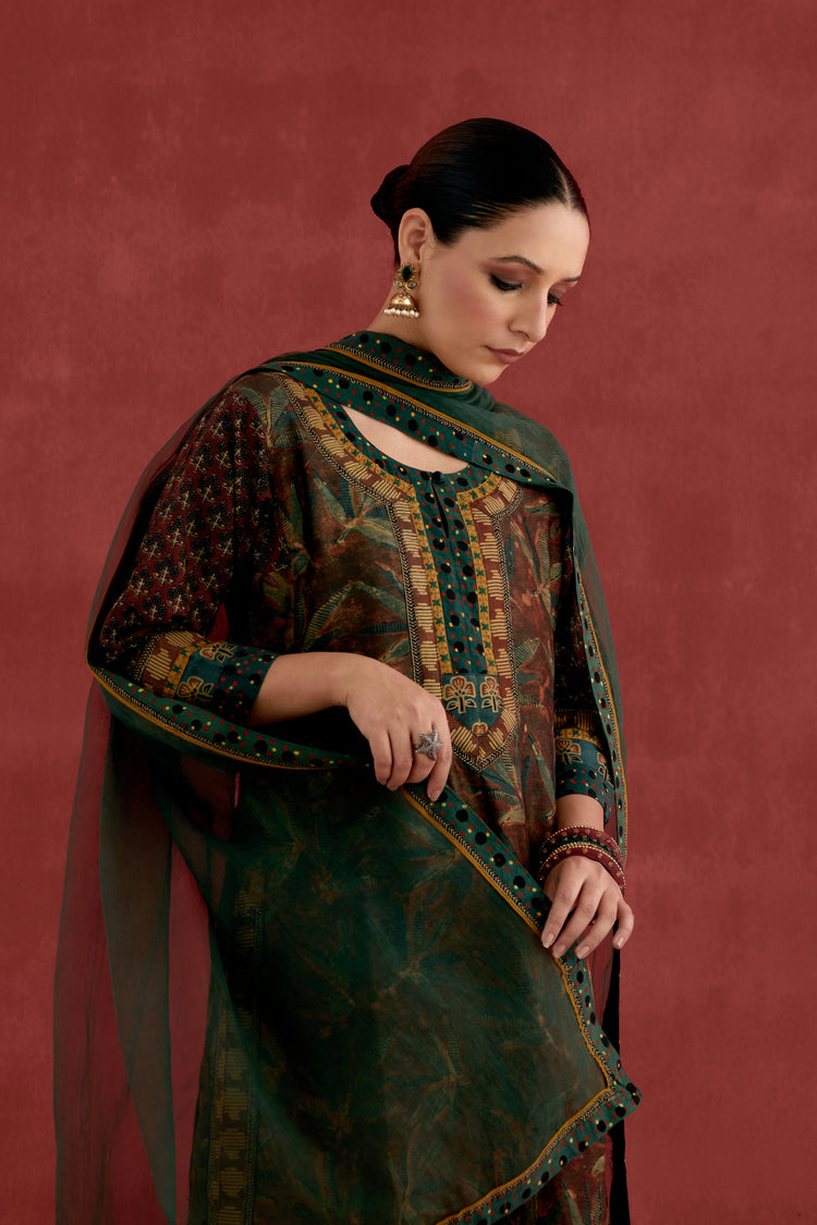 Medh Dupatta Dark Green (10039563190571)
