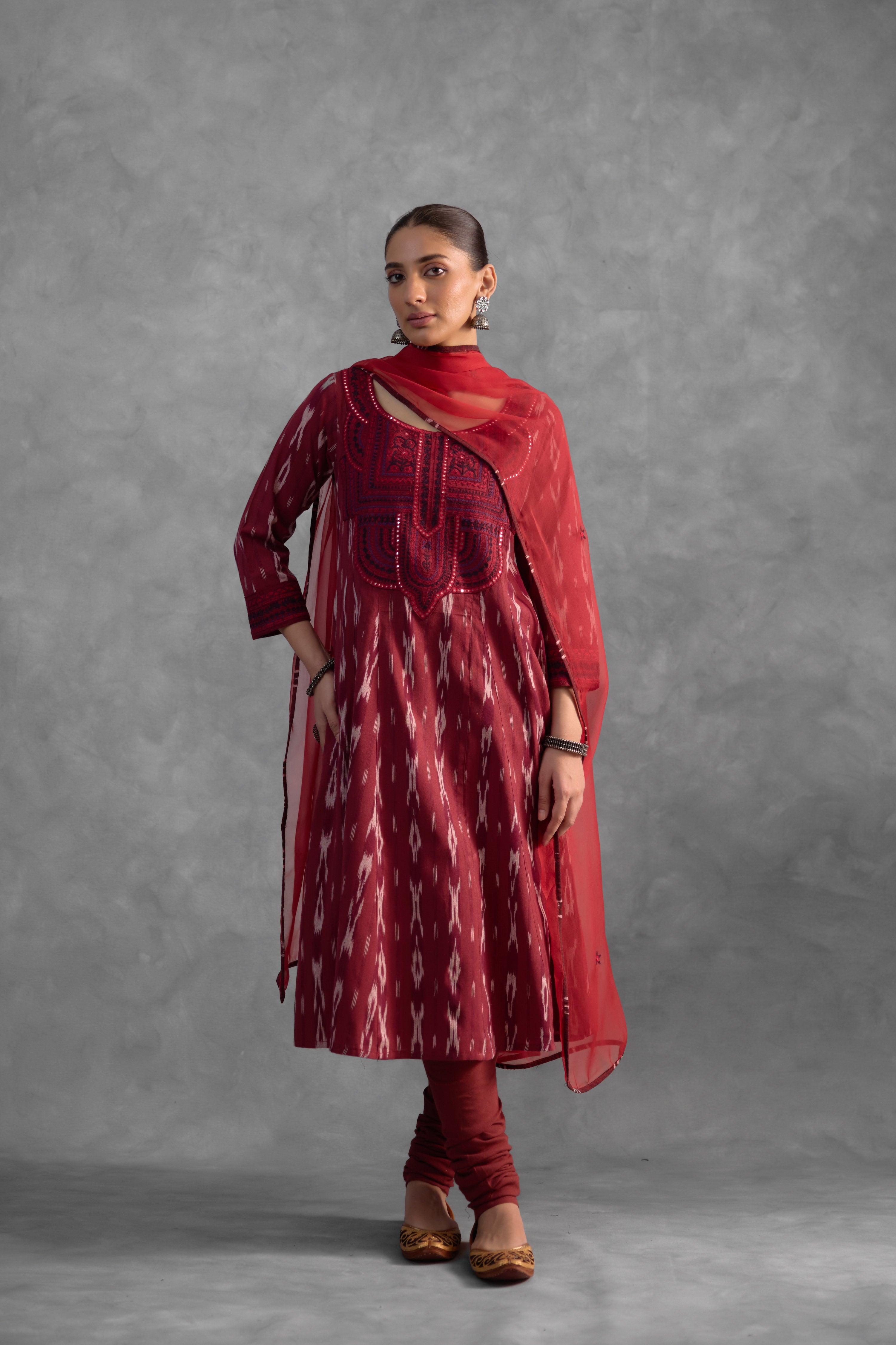 Baruni Maroon Dupatta (9834912284971)