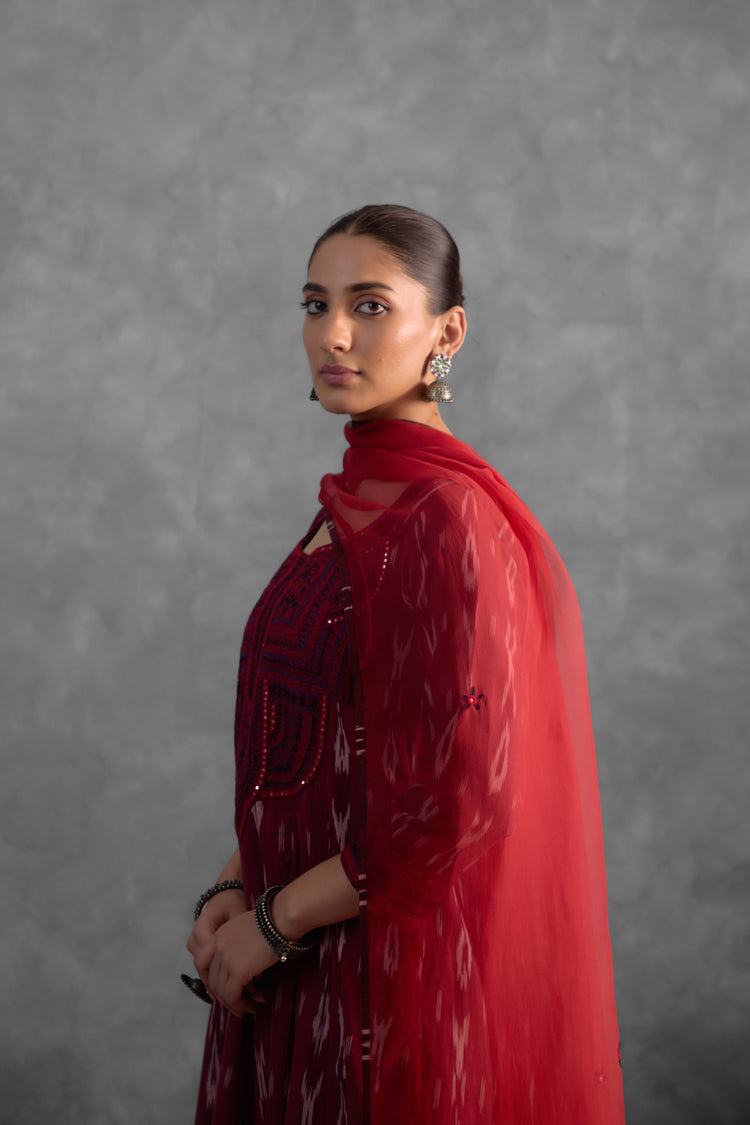 Baruni Maroon Dupatta (9834912284971)