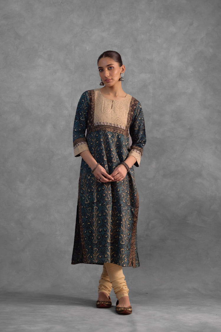 Elina Kurta Teal Beige (Set of 3) (9839245656363)