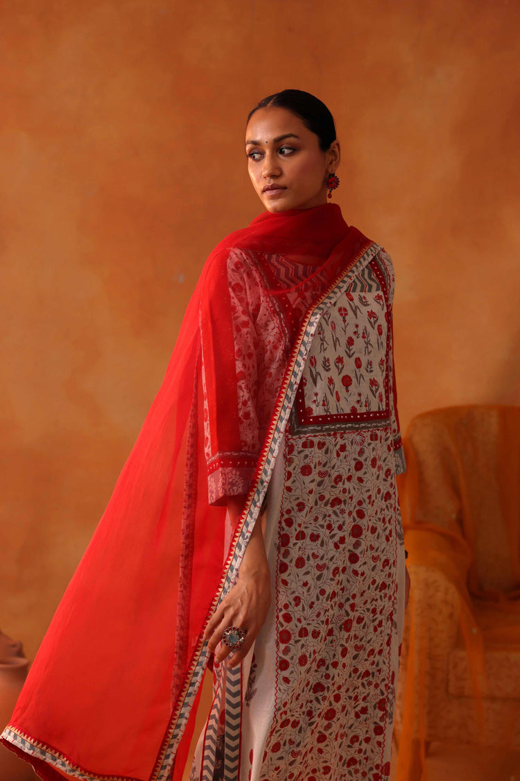 Rozana Chiffon Dupatta Orange (8497137418539)