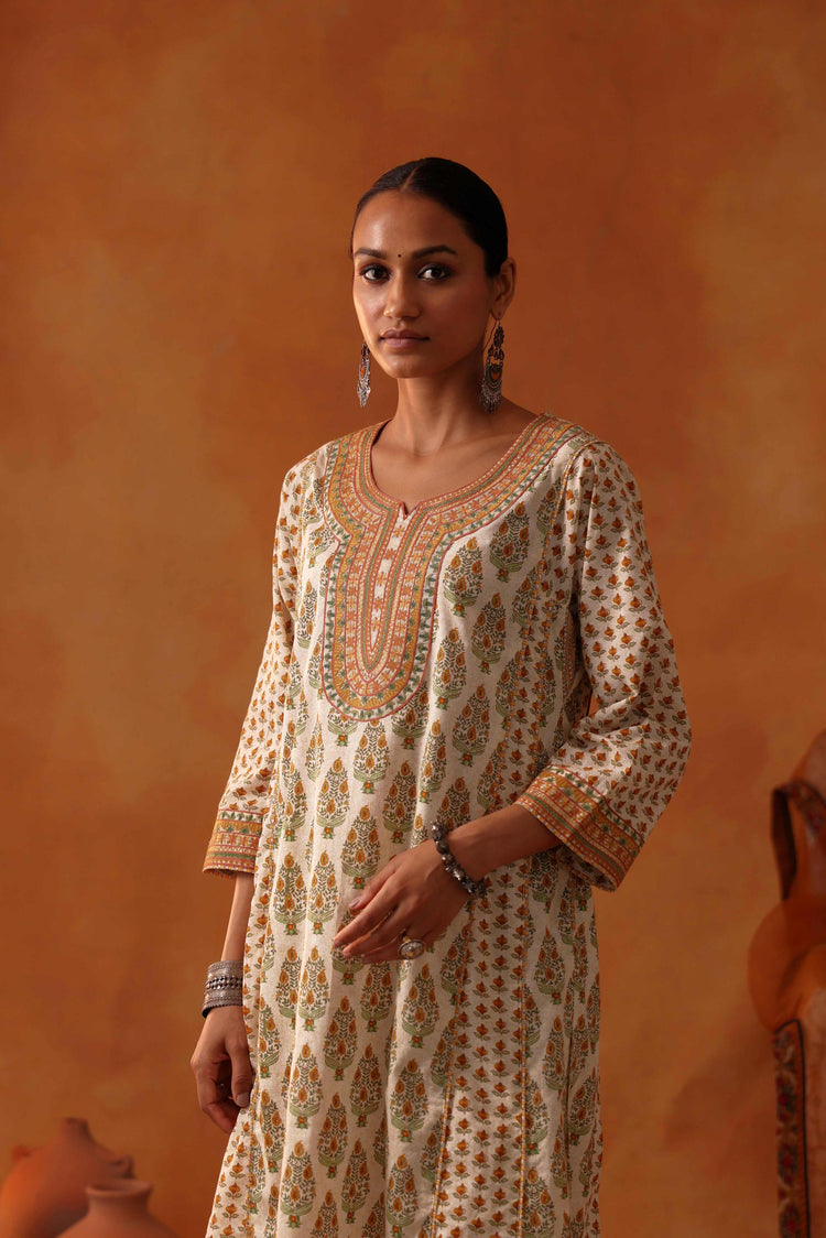 Tulsi Kurta Cream Mustard (8439701405995)