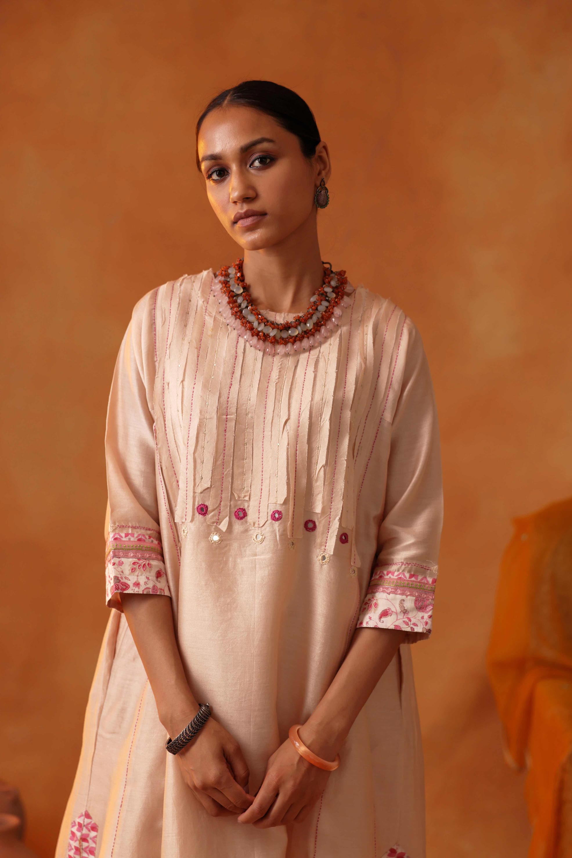 Patchwork Kurta Cream (8439383884075)