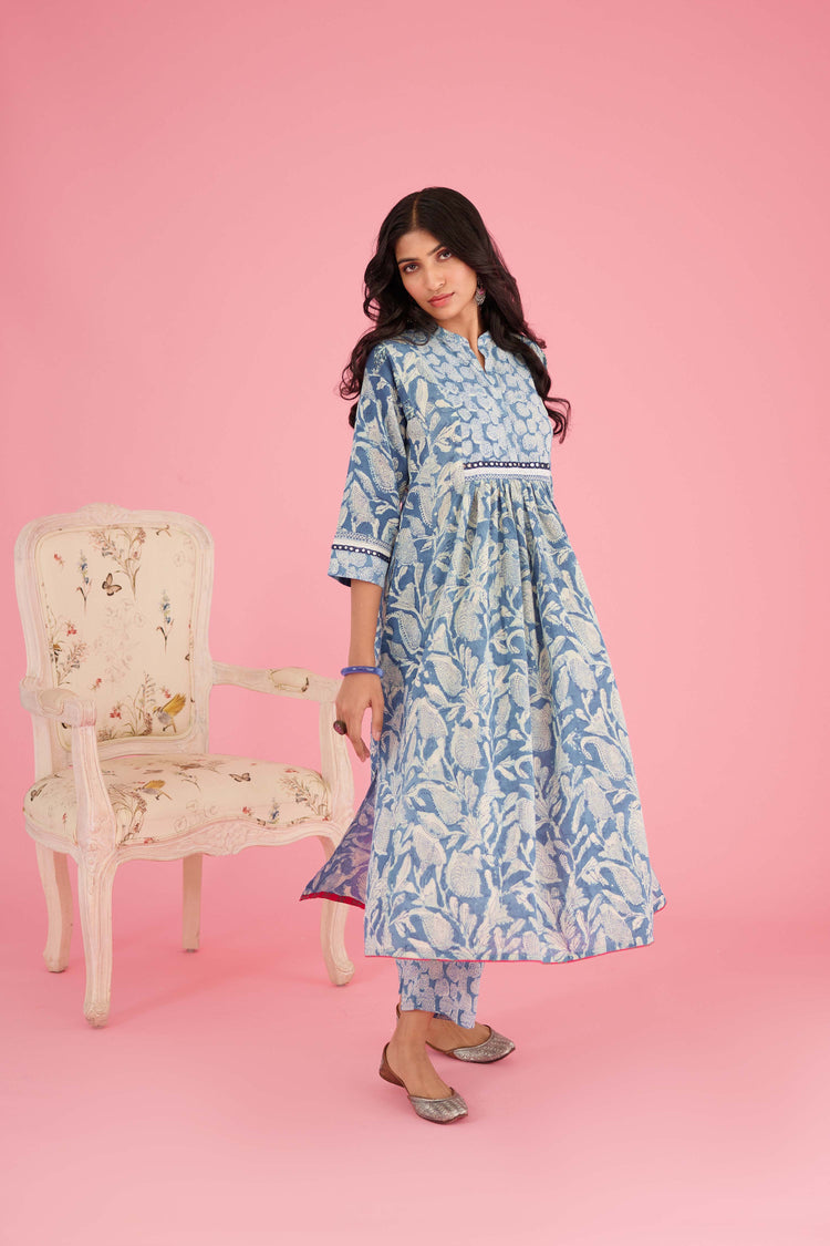 Banjara Kurta Blue Off White (8426629792043)