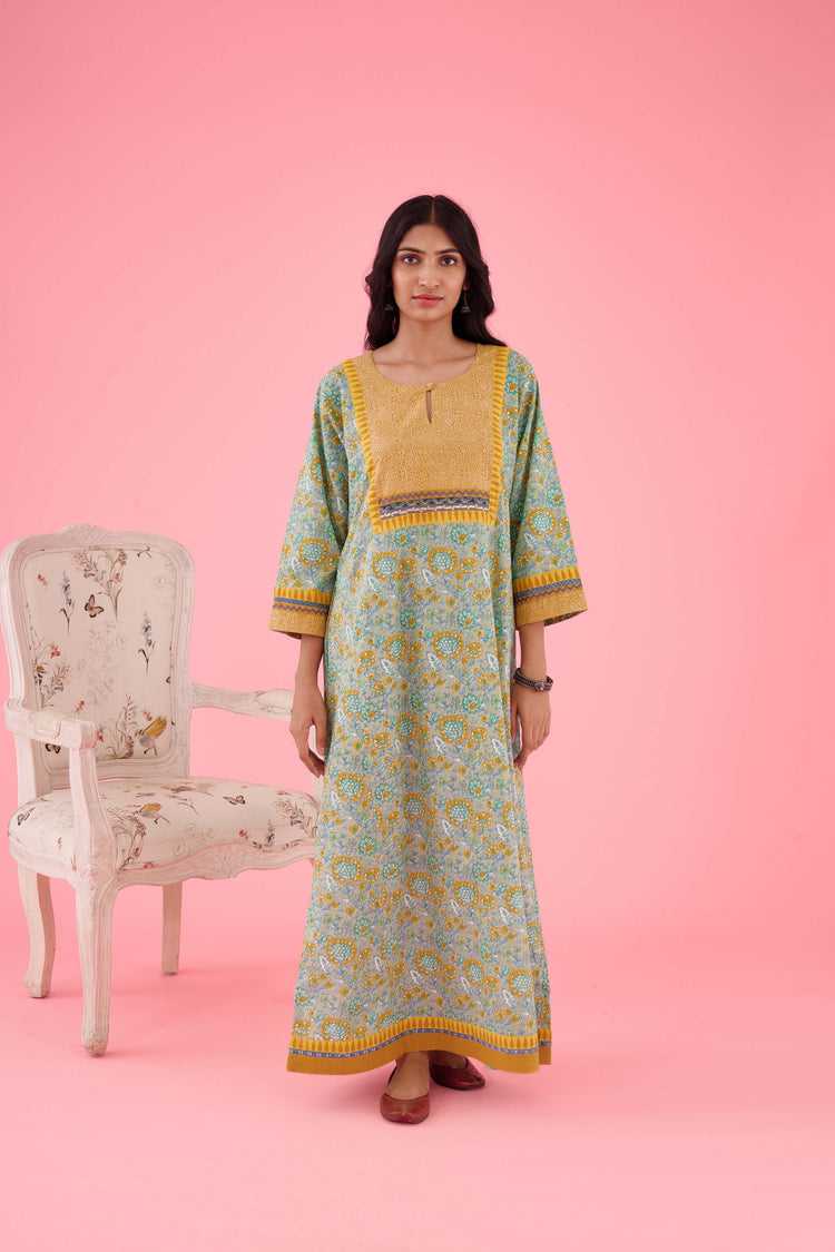 Yoke Caftan Green Yellow (8429119045931)