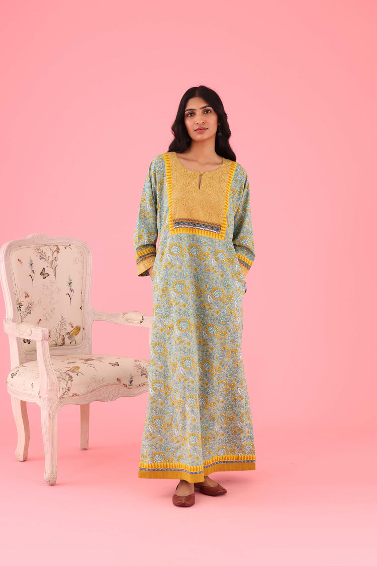 Yoke Caftan Green Yellow (8429119045931)