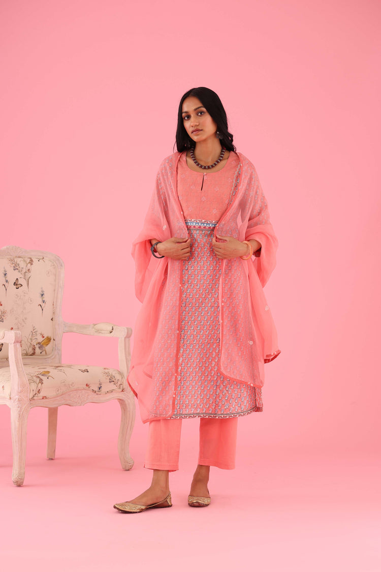 Rozana Chiffon Dupatta Peach (8426754212139)