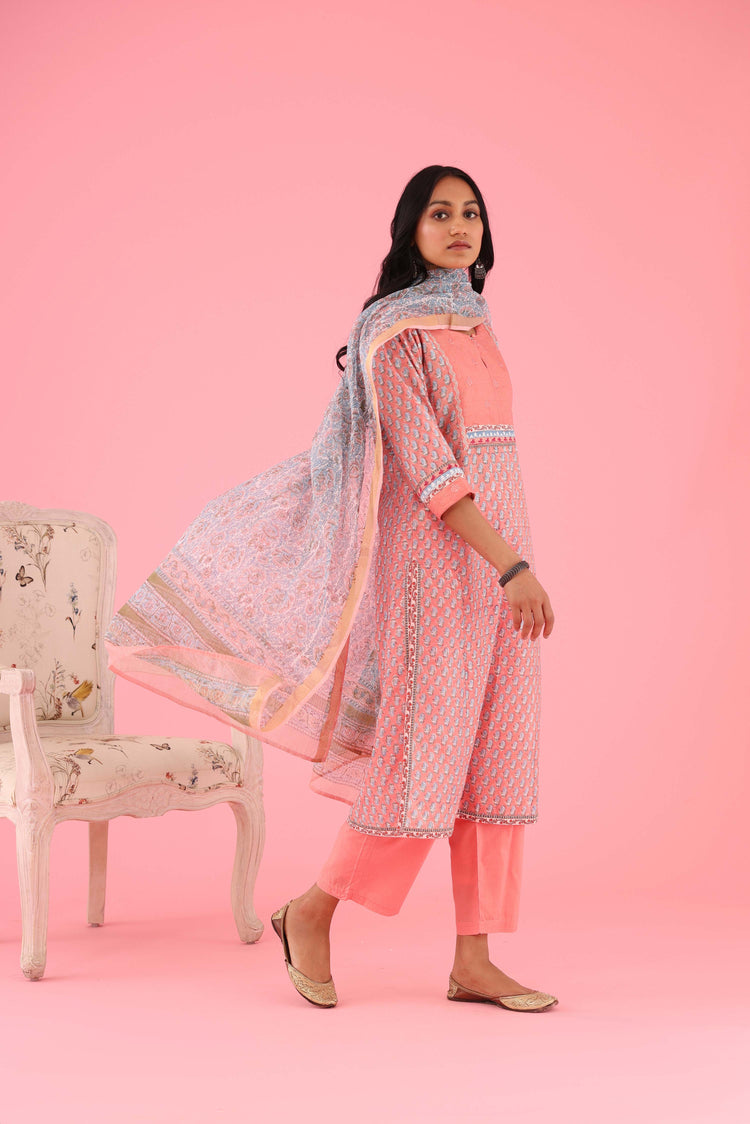 Rozana Kota Dupatta Peach (8426756112683)