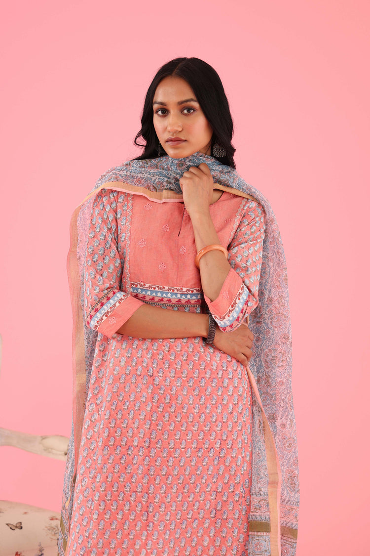 Rozana Kota Dupatta Peach (8426756112683)