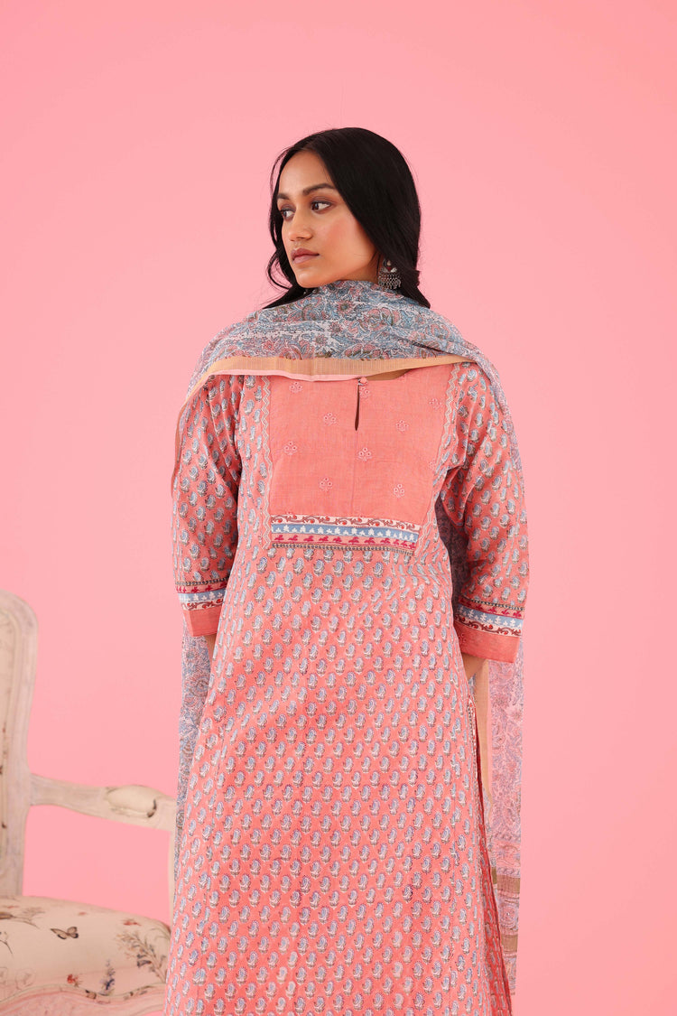 Rozana Kota Dupatta Peach (8426756112683)