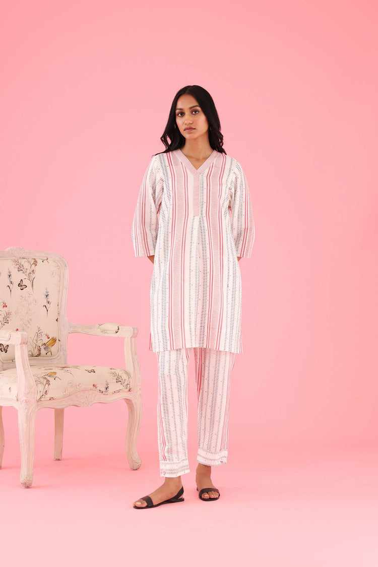 Everyday Co-ord White Red ( Set of 2 ) (8426668917035)