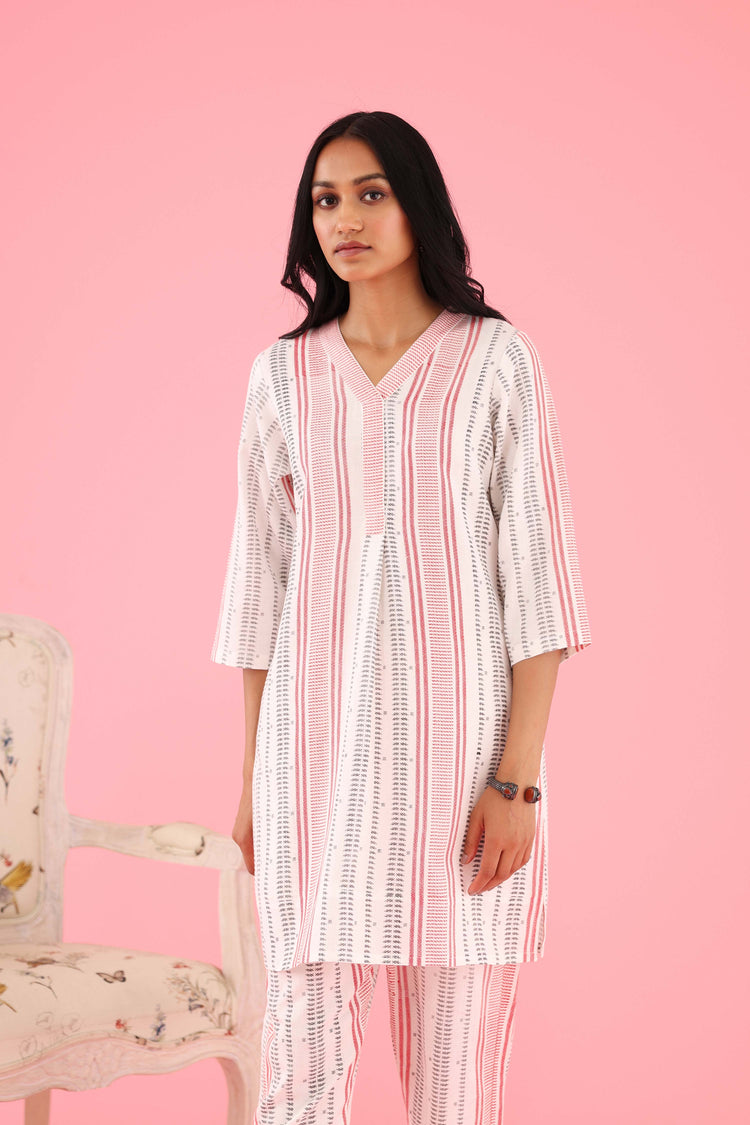 Everyday Co-ord White Red ( Set of 2 ) (8426668917035)