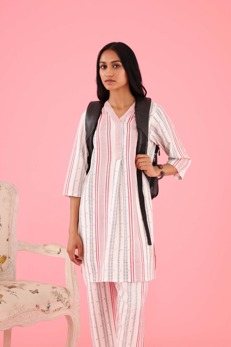 Everyday Co-ord White Red ( Set of 2 ) (8426668917035)