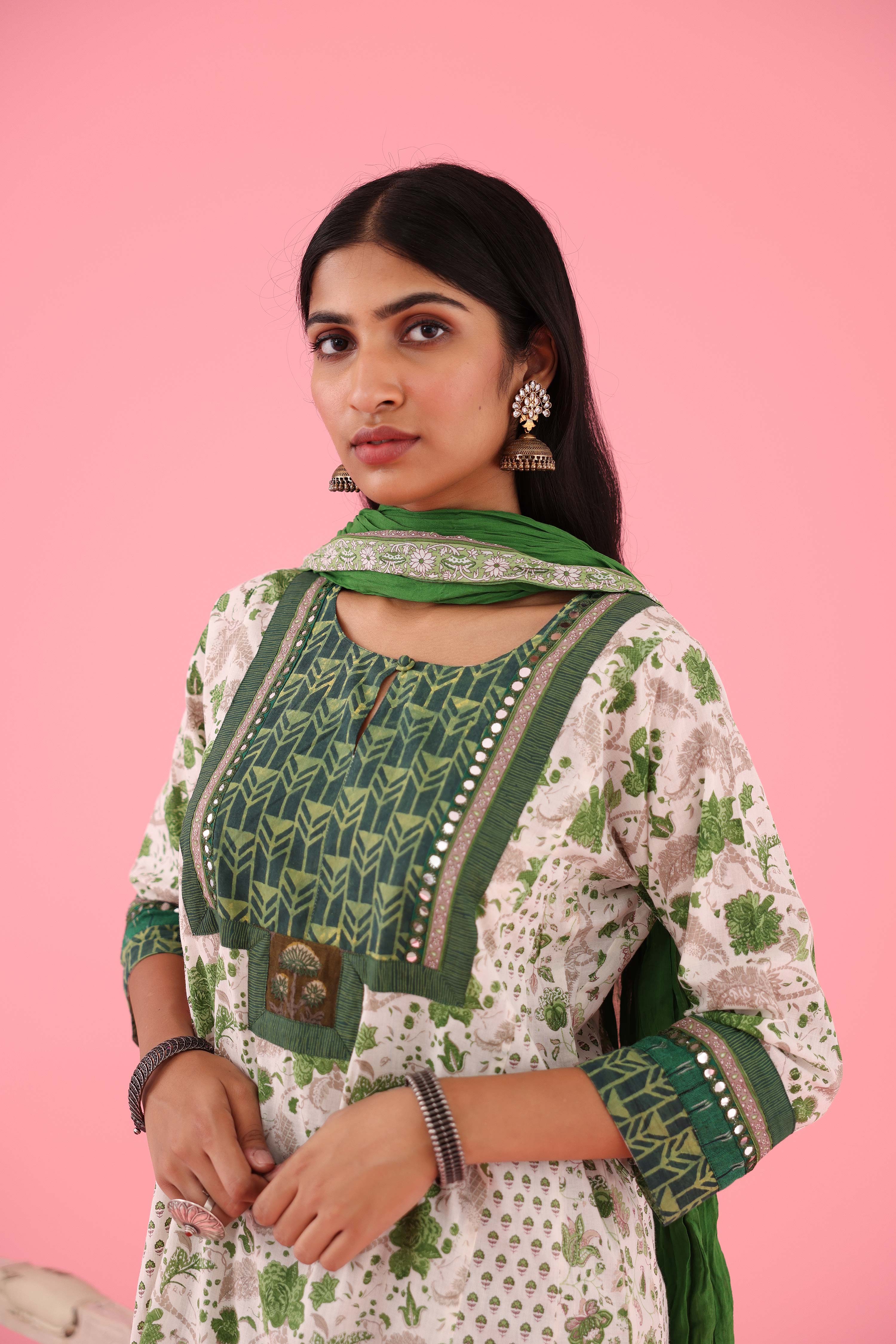 Rozana Cotton Crinkled Dupatta Green (8426752999723)