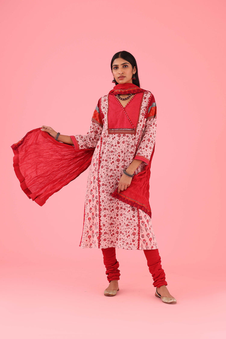 Rozana Cotton Crinkled Dupatta Red (8426751787307)