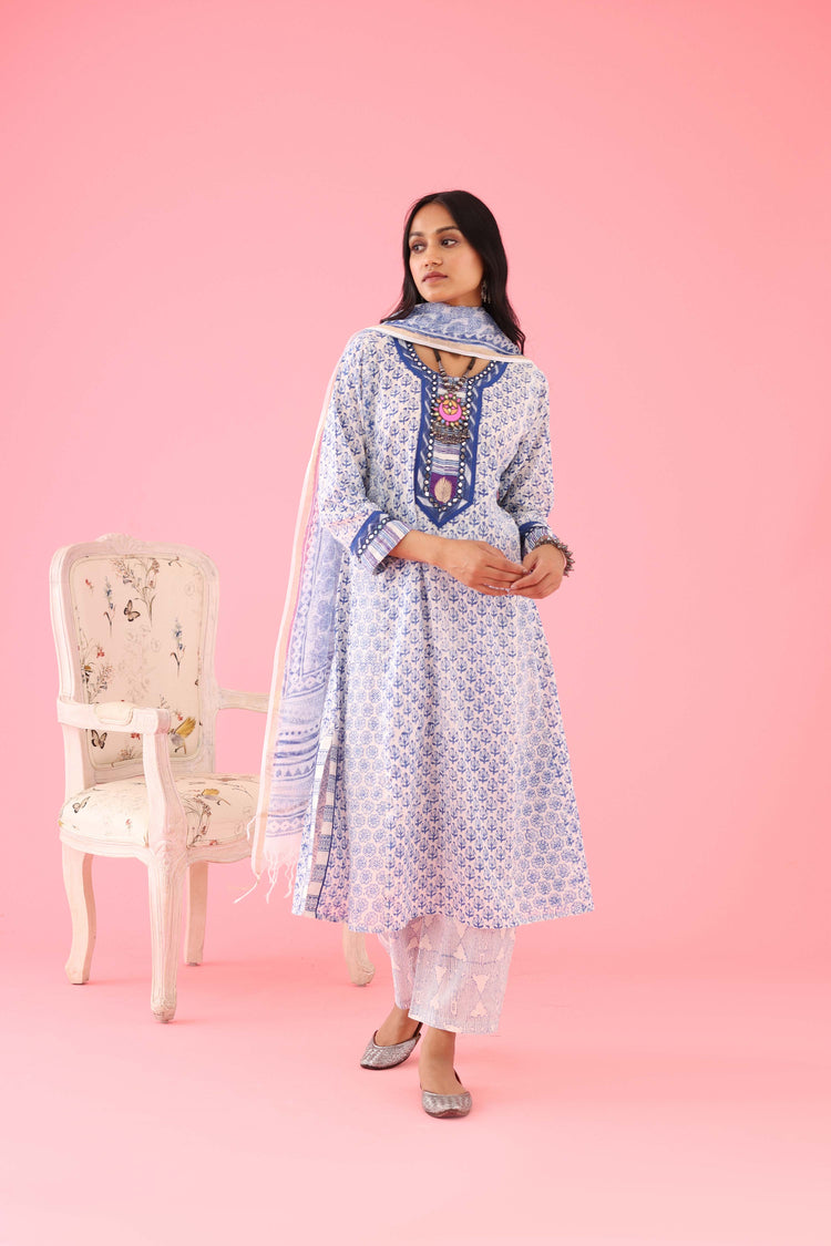 Choga Kurta White Blue (8426625270059)