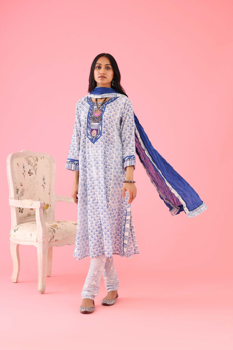 Choga Kurta White Blue (8426625270059)