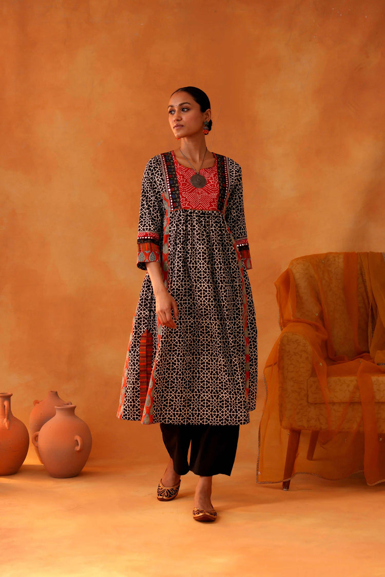 Banjara Kurta Black White (8439372841259)