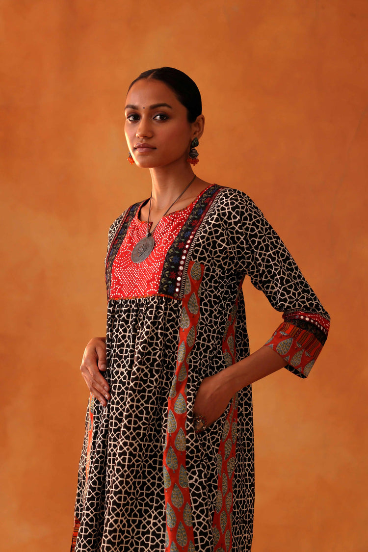 Banjara Kurta Black White (8439372841259)