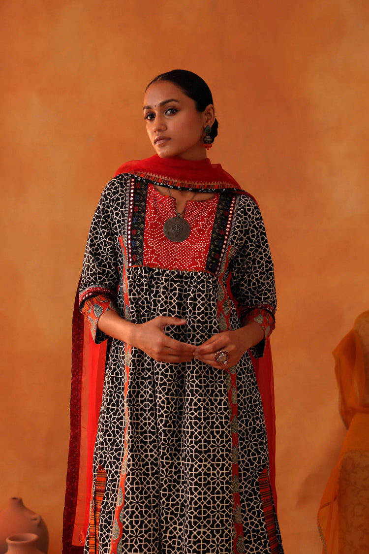 Banjara Kurta Black White (8439372841259)