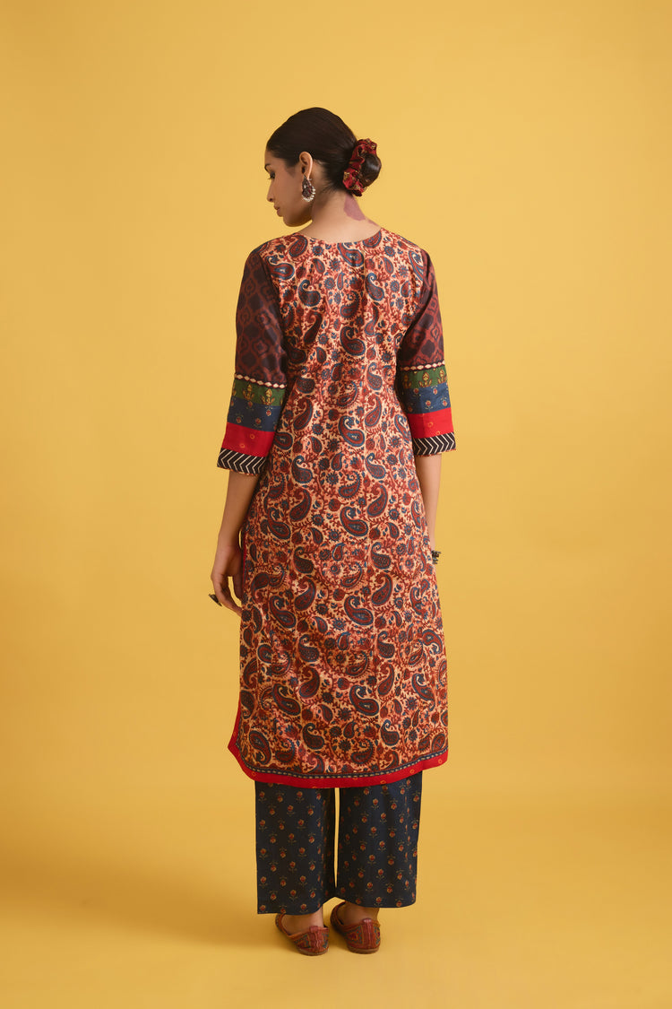 Miran Kurta Beige Red (9730605941035)