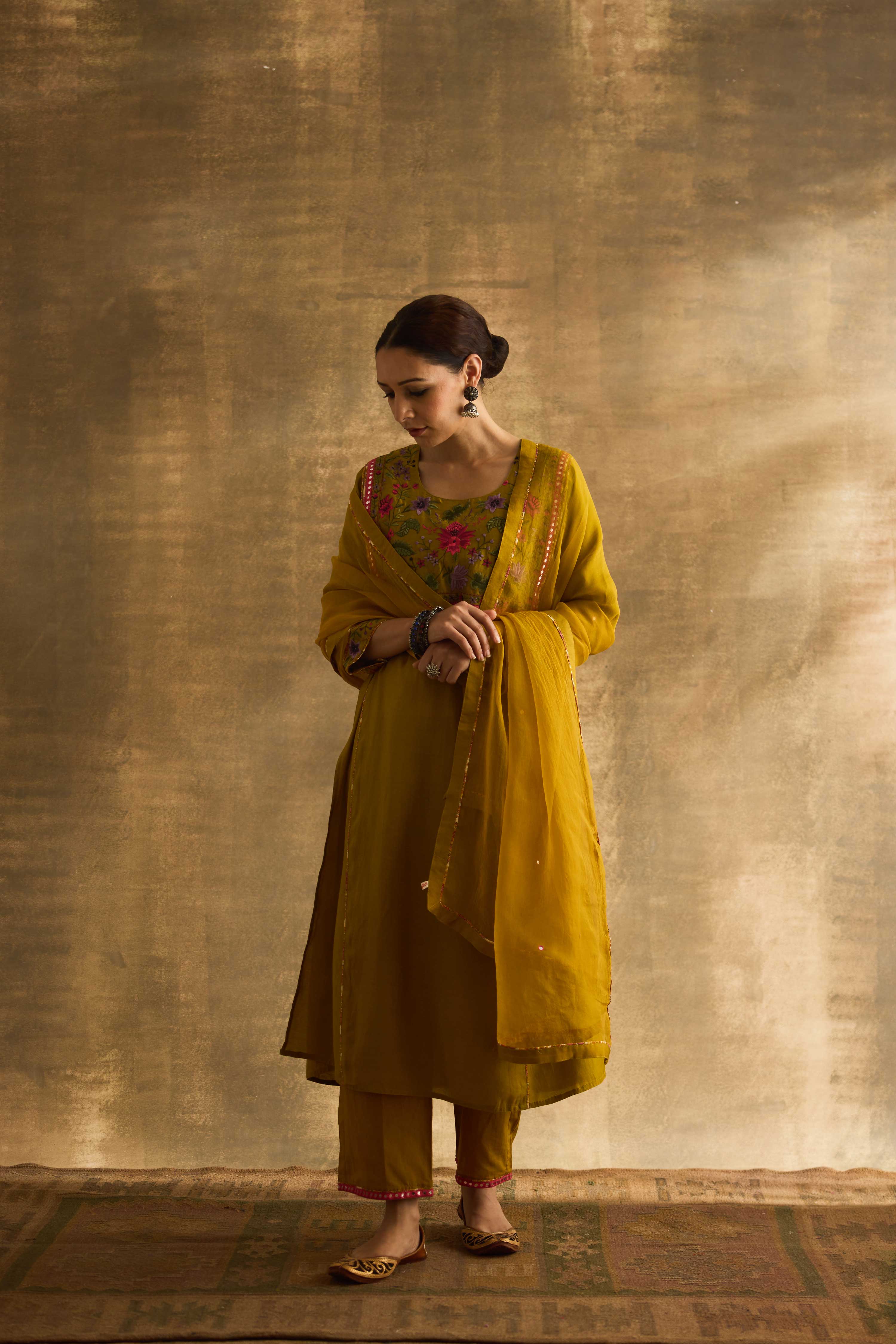 Dienne Dupatta Mustard (9886409326891)