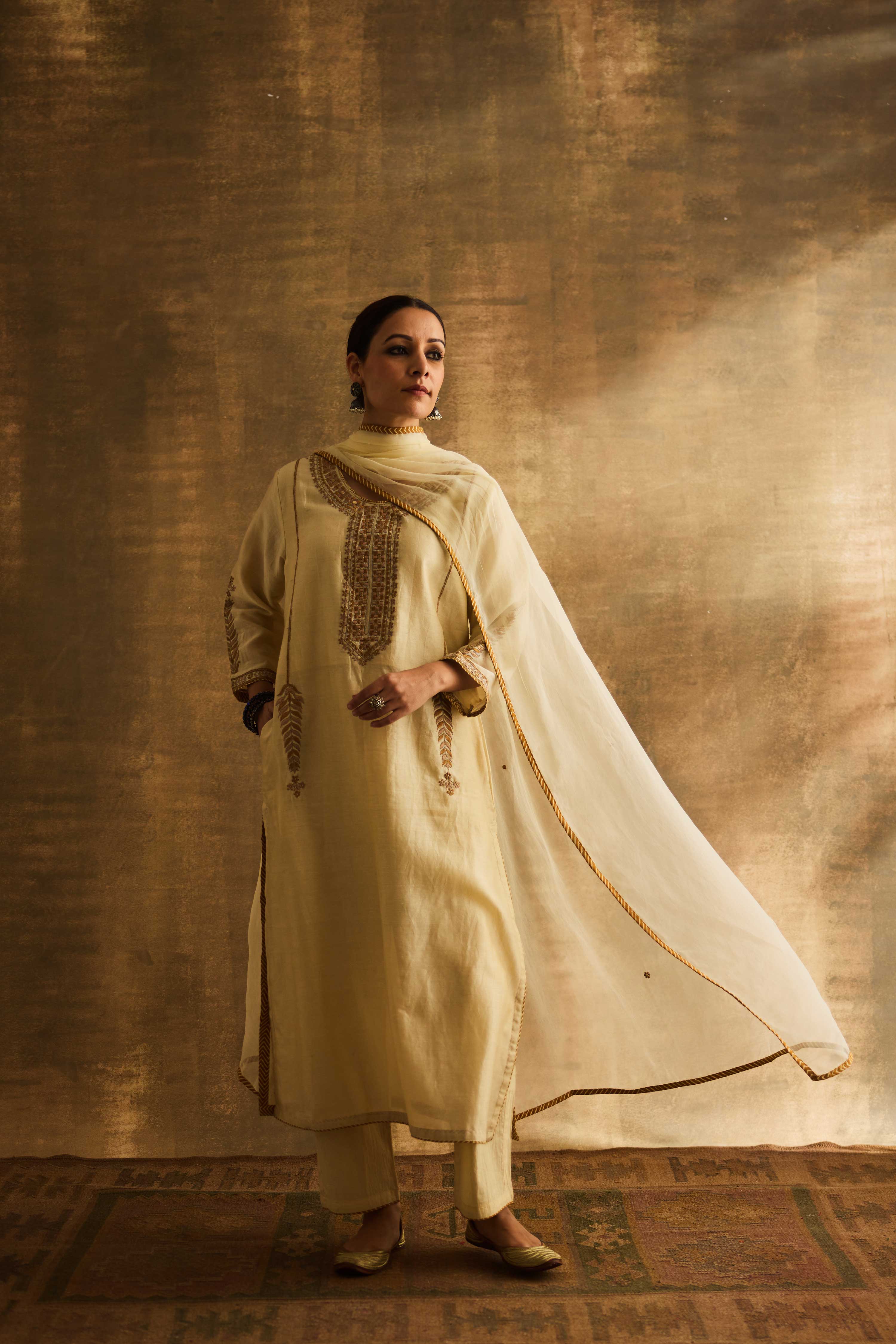 Idaya Dupatta Cream (9888445530411)