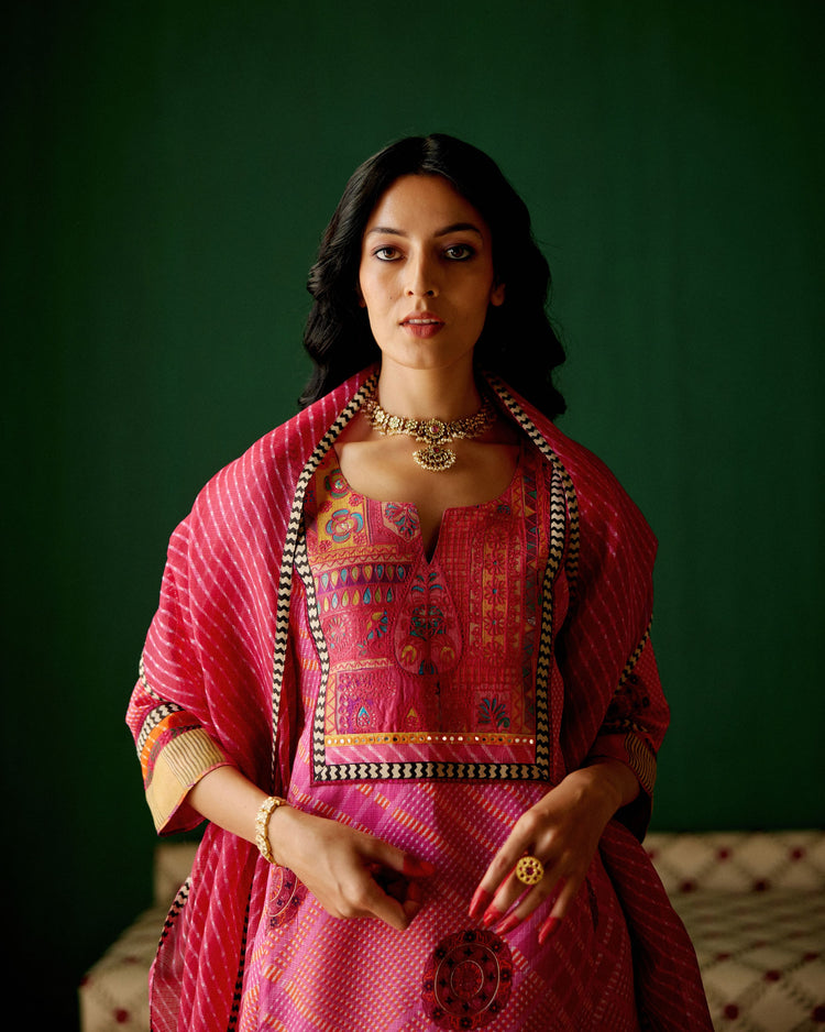 Yoke Kurta Pink (8828163457323)