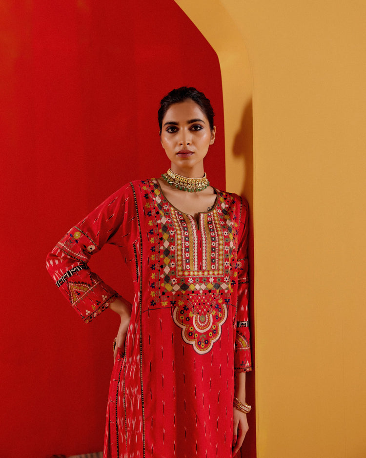 Madhu Kurta Red (8810299359531)