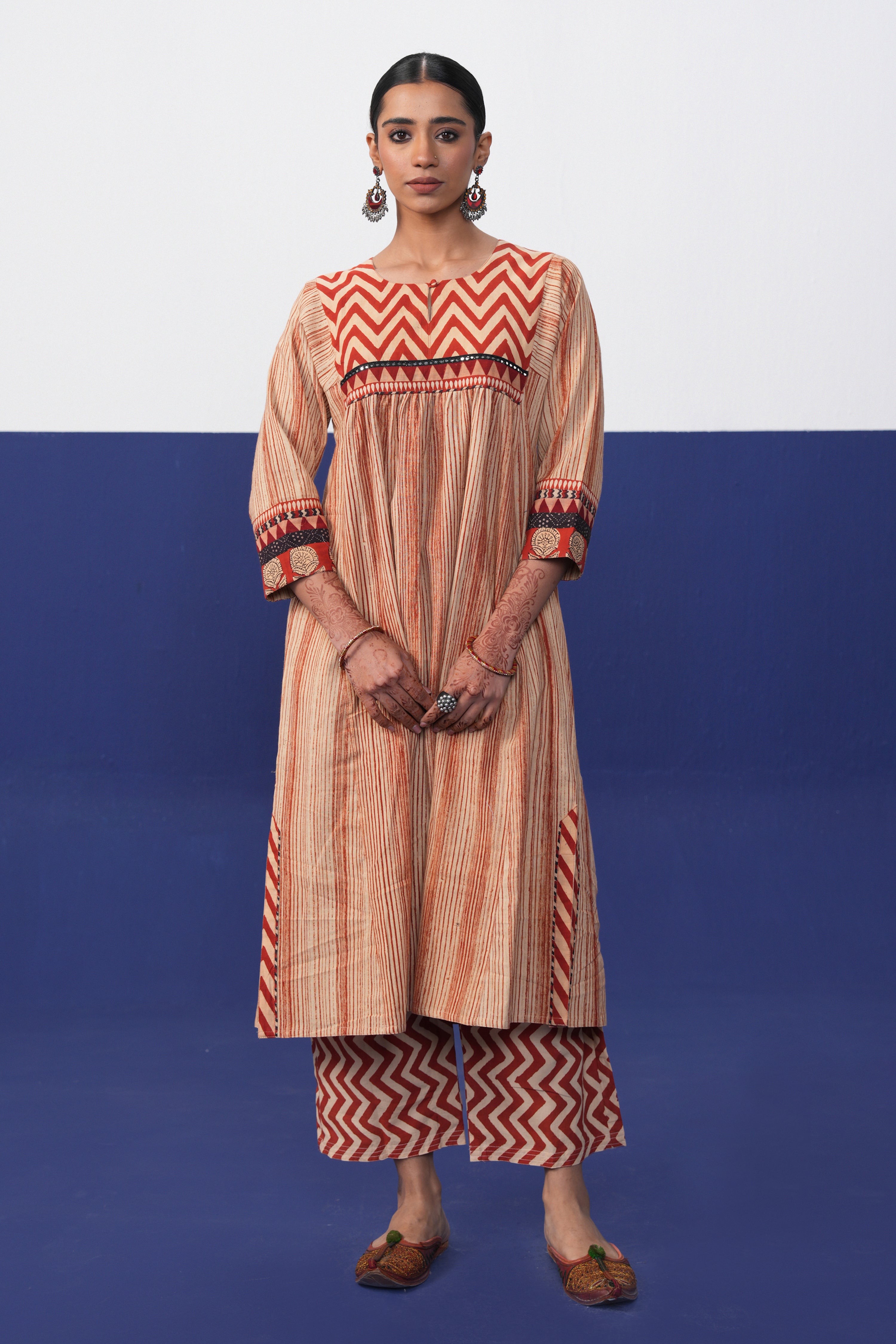 Rozana Pant Beige Rust