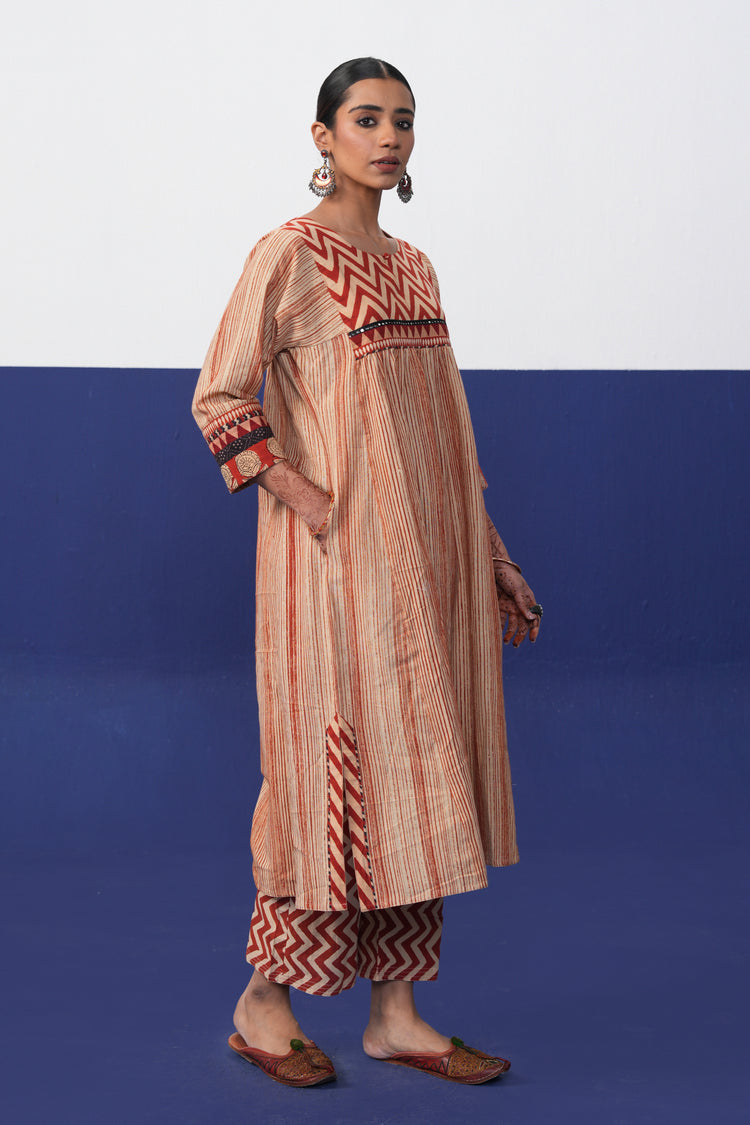 Rozana Pant Beige Rust