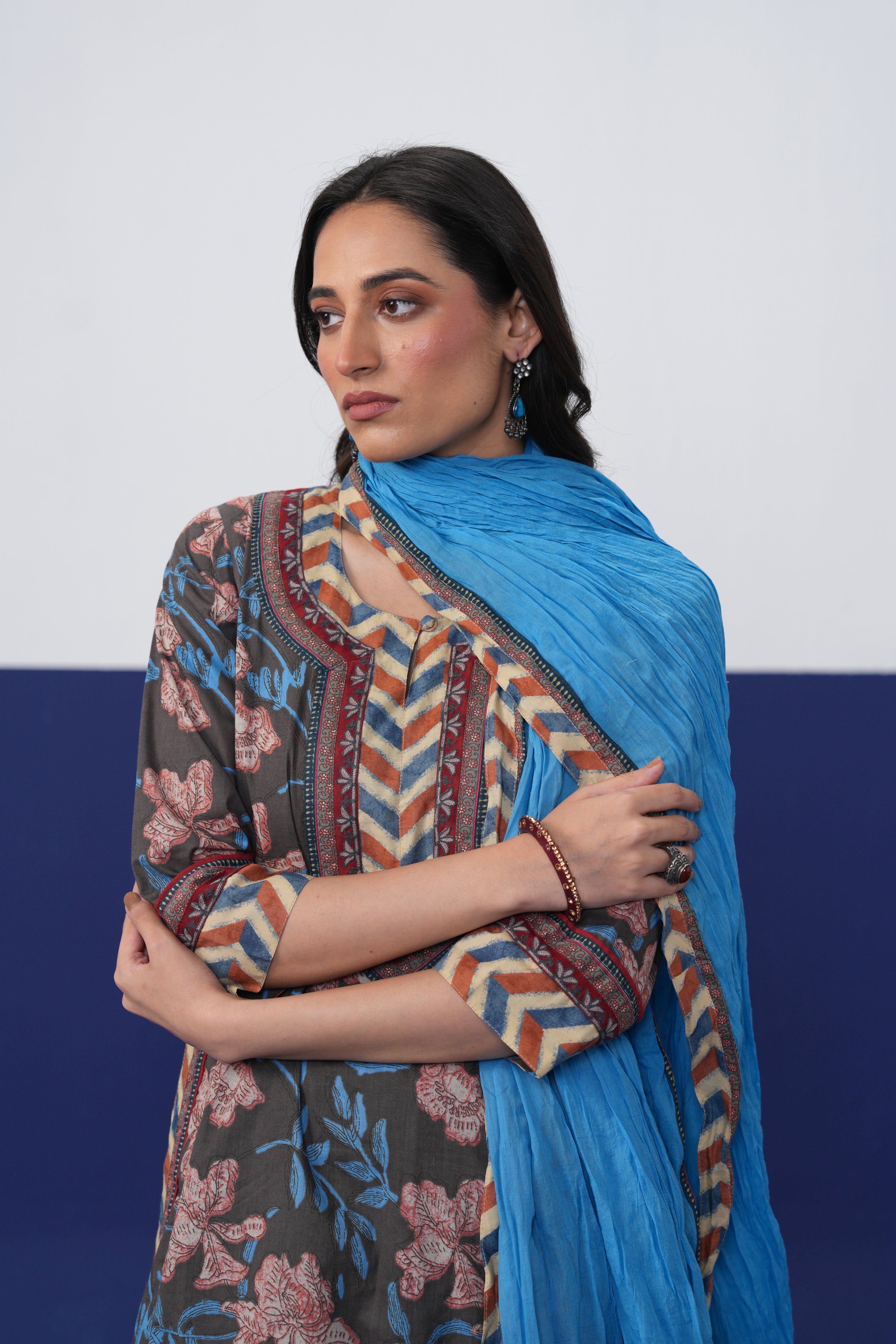 Rozana Dupatta Blue