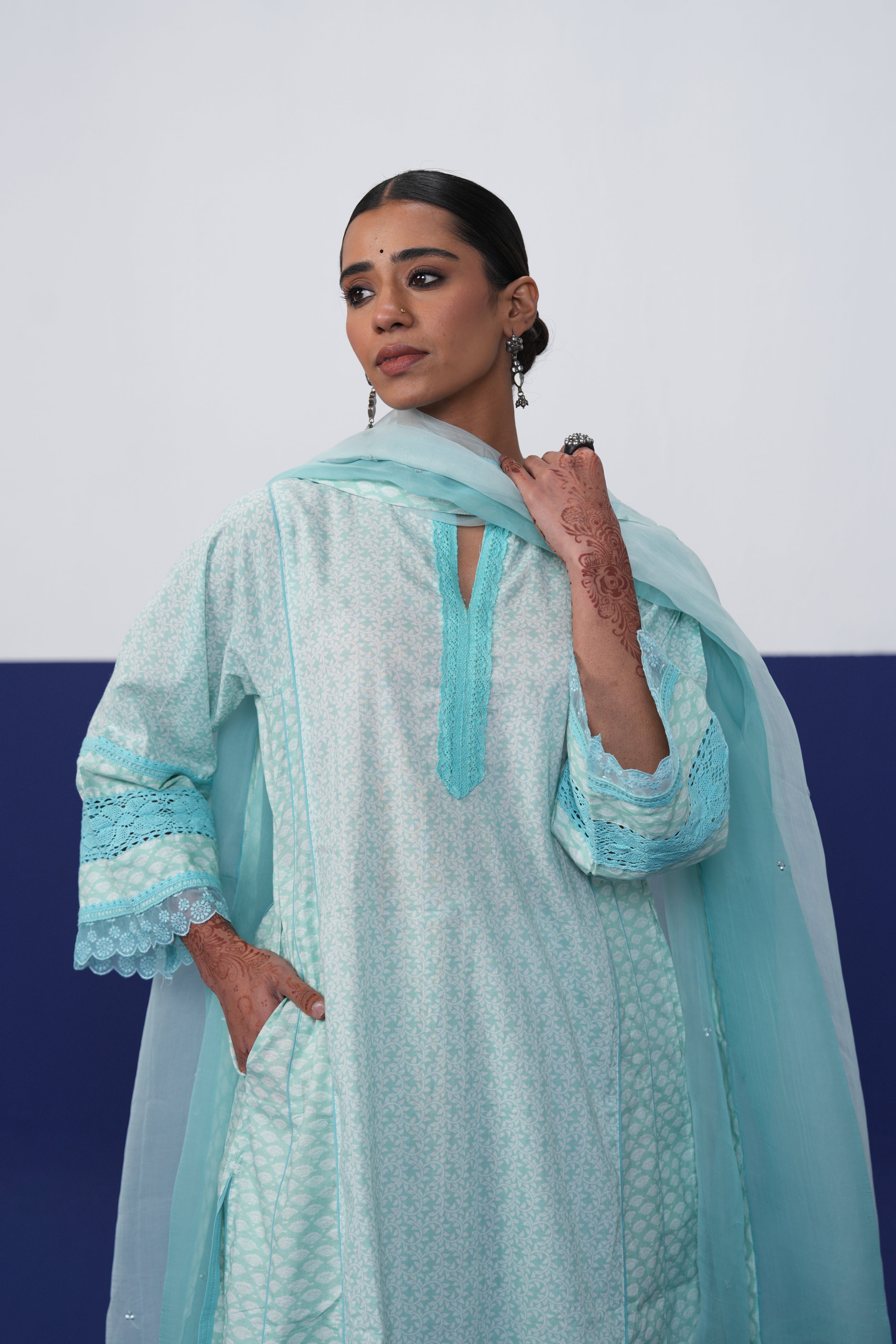 Ramya Dupatta Light Turquoise