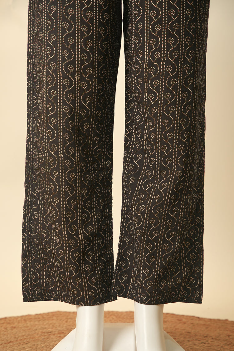 Rozana Ajrakh Cotton Pant Black